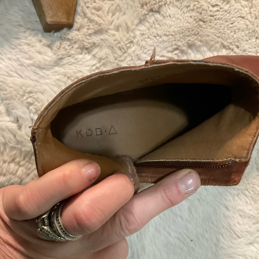 Women’s Brown Leather Platform Ankle Boots - Picture 15 of 16